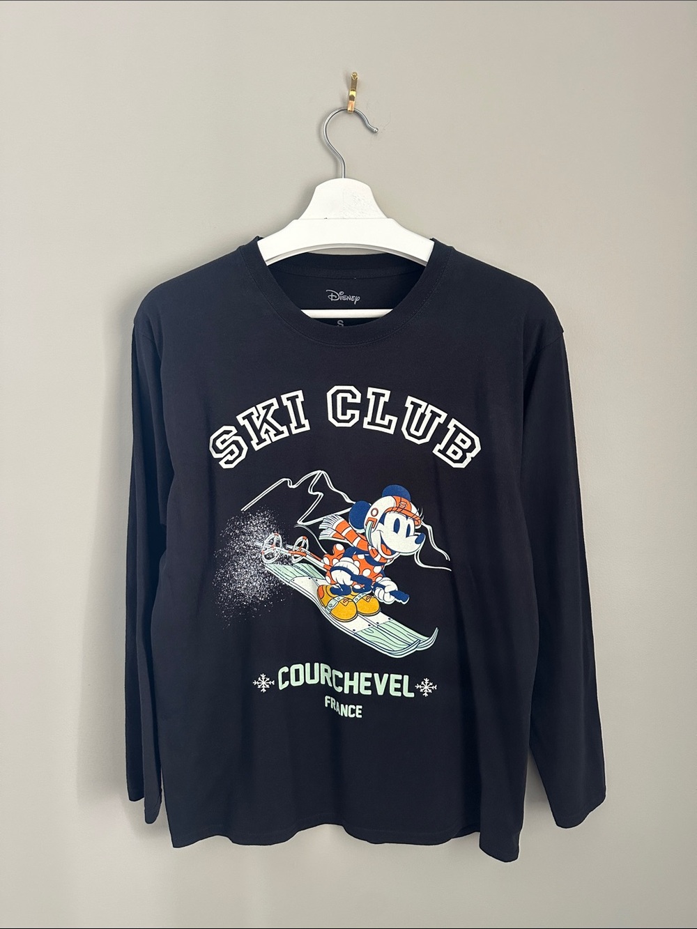 Disney Black Ski Club Courchevel Graphic Long Sleeve Tee